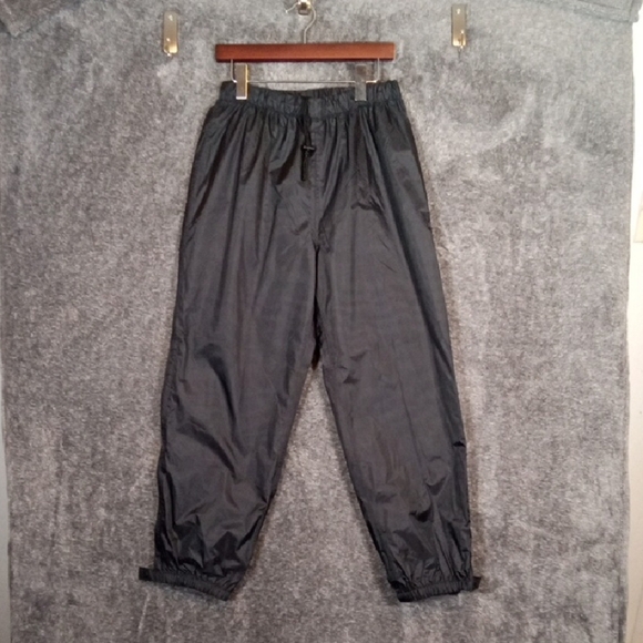 REI Womens Track Outdoor Gorpcore  Nylon Black Pants Elastic Waist Size 14P - Picture 1 of 11